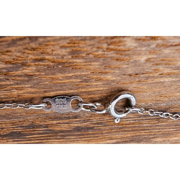 Floating Diamond Halo CZ 18" 925 Sterling Silver Necklace - Picture 5 of 6